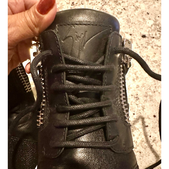 Giuseppe Zanotti Megatron Nero Black leather mesh Sneakers Size 36 MSRP: $795 - Picture 10 of 12